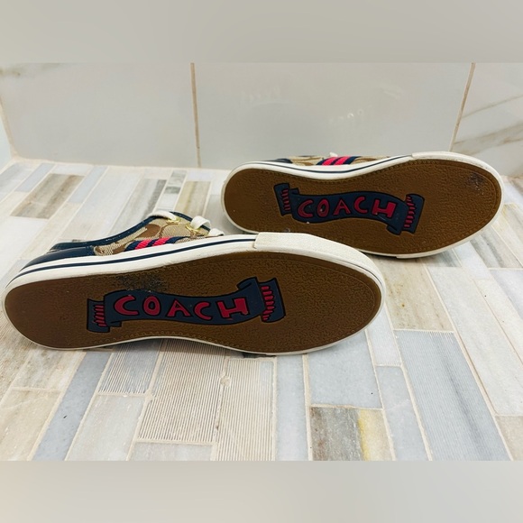 Coach sneakers classic Folly signature logo size womwens 6.5 canvas shoes - Picture 12 of 14